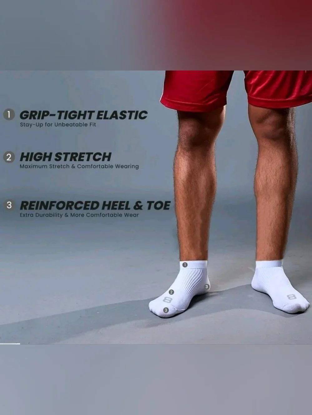 Layer 8 Men's Cushioned White No- Show Socks, 15 Pairs